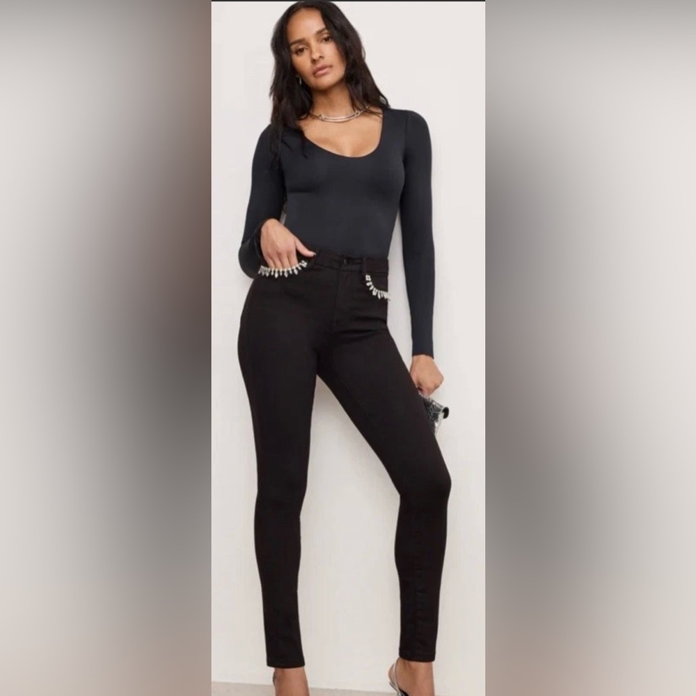 Good American Good Legs Skinny Diamond Jeans | 6 | Black001 | NWT - Picture 4 of 10